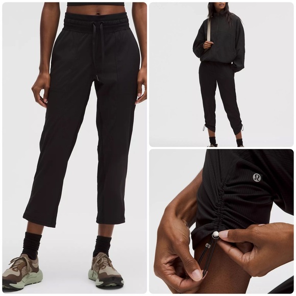 Lululemon Dance Studio Mid Rise Cropped Pant Womens Size 6 Black LW6BJBS - Picture 1 of 16